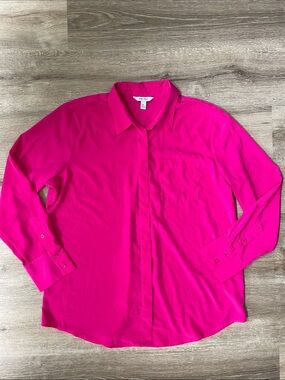 Nine West Fuchsia Button-Down Shirt size XL